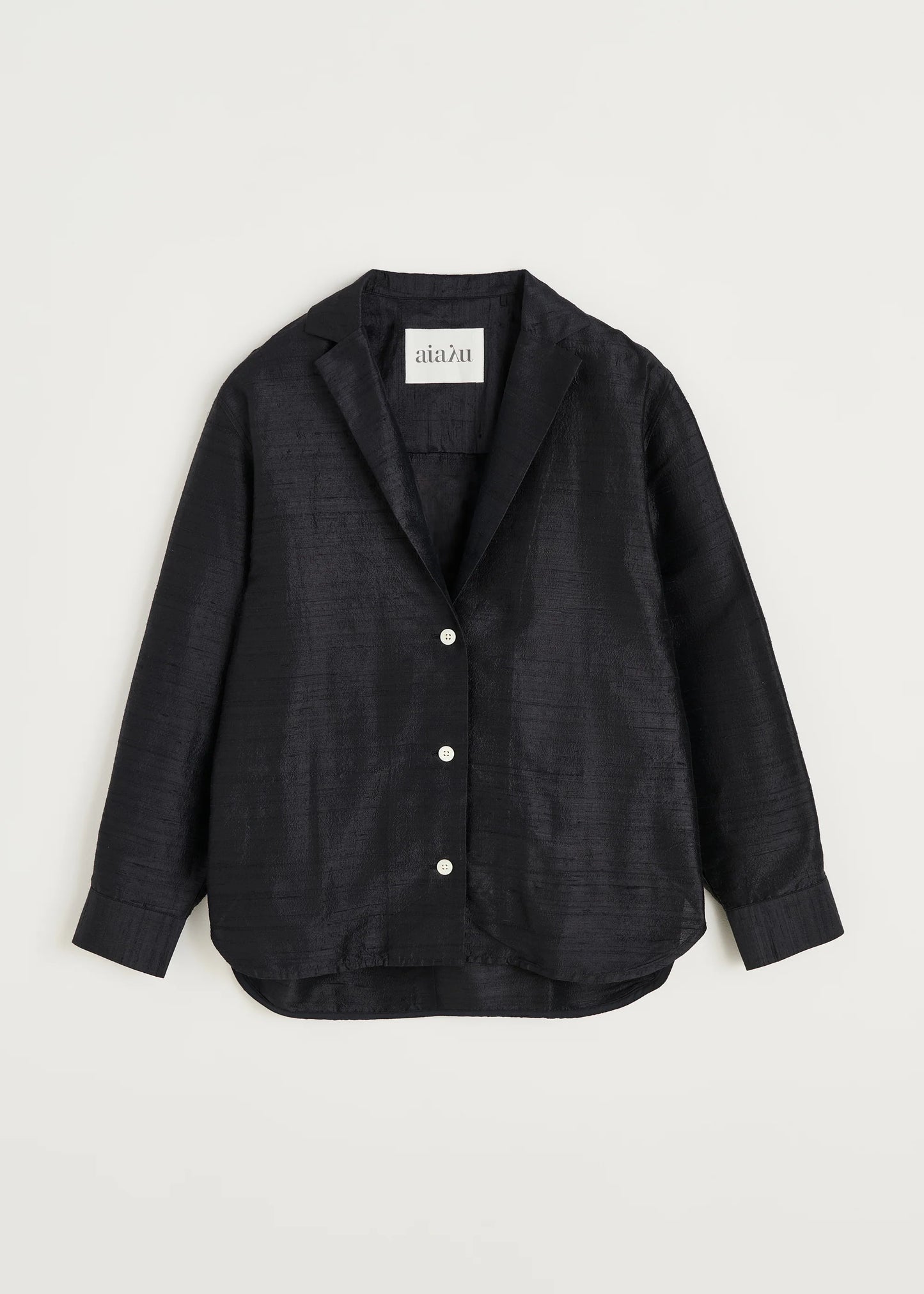Aiayu "Makya Shirt Silk" Black Navy