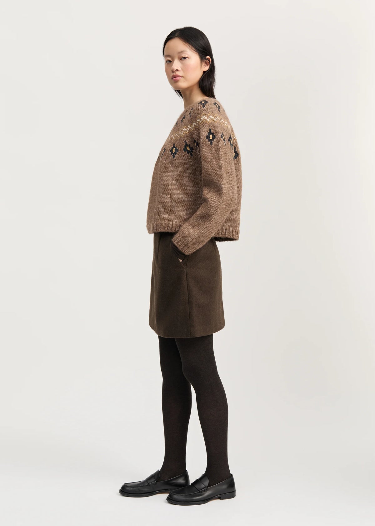 Aiayu "Mini skirt loden" Dark brown