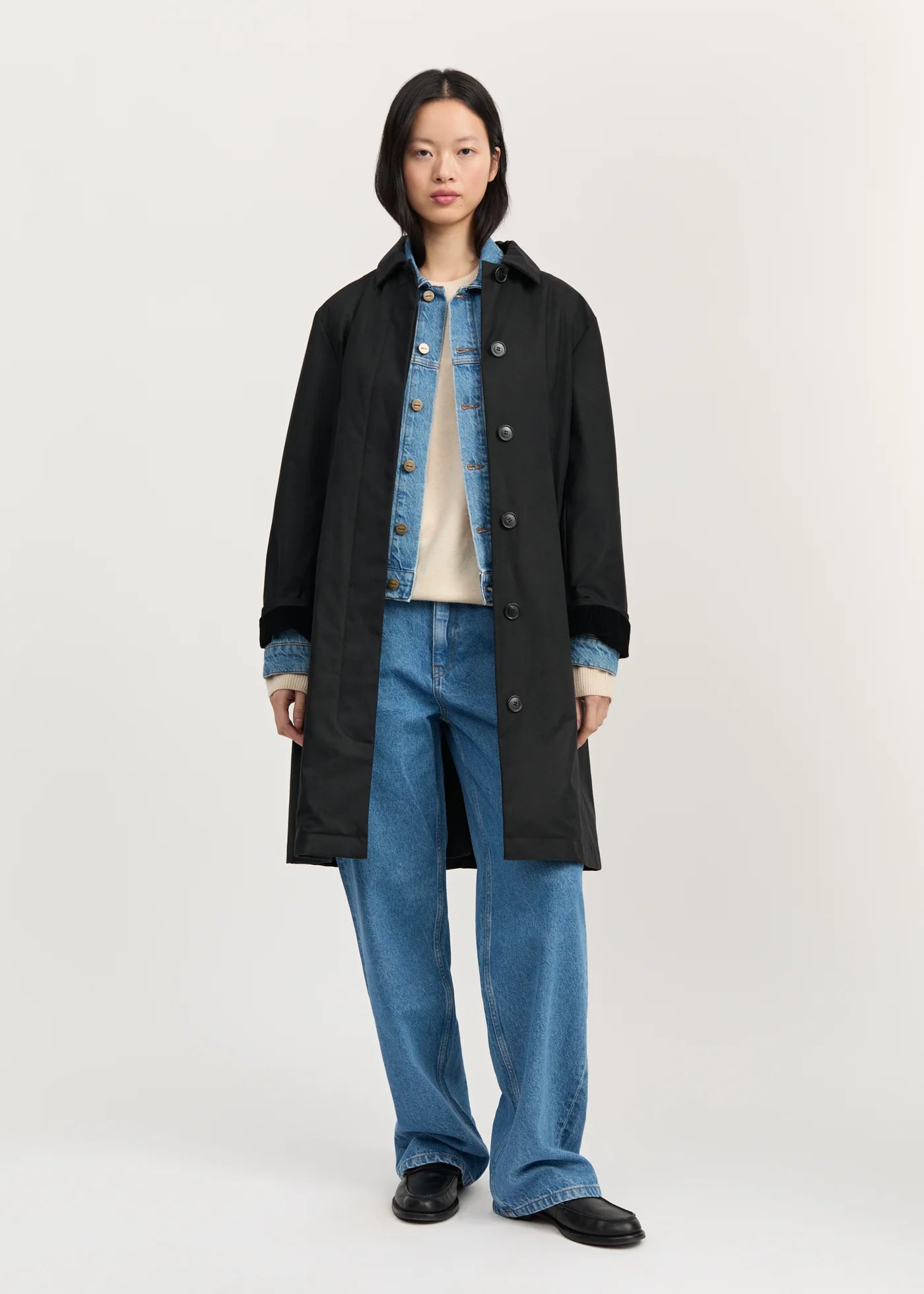 Aiayu "Noor Coat Oilskin" Black