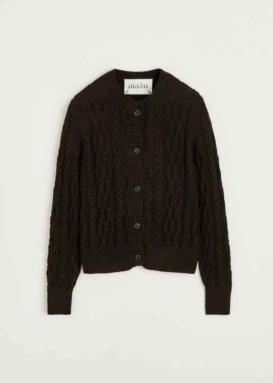Aiayu "Pala cardigan – llama" Pure Dark Brown