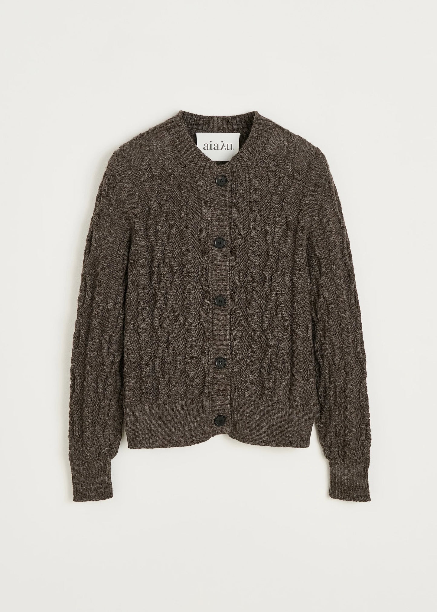 Aiayu "Pala cardigan – llama" Smokey Brown Melange