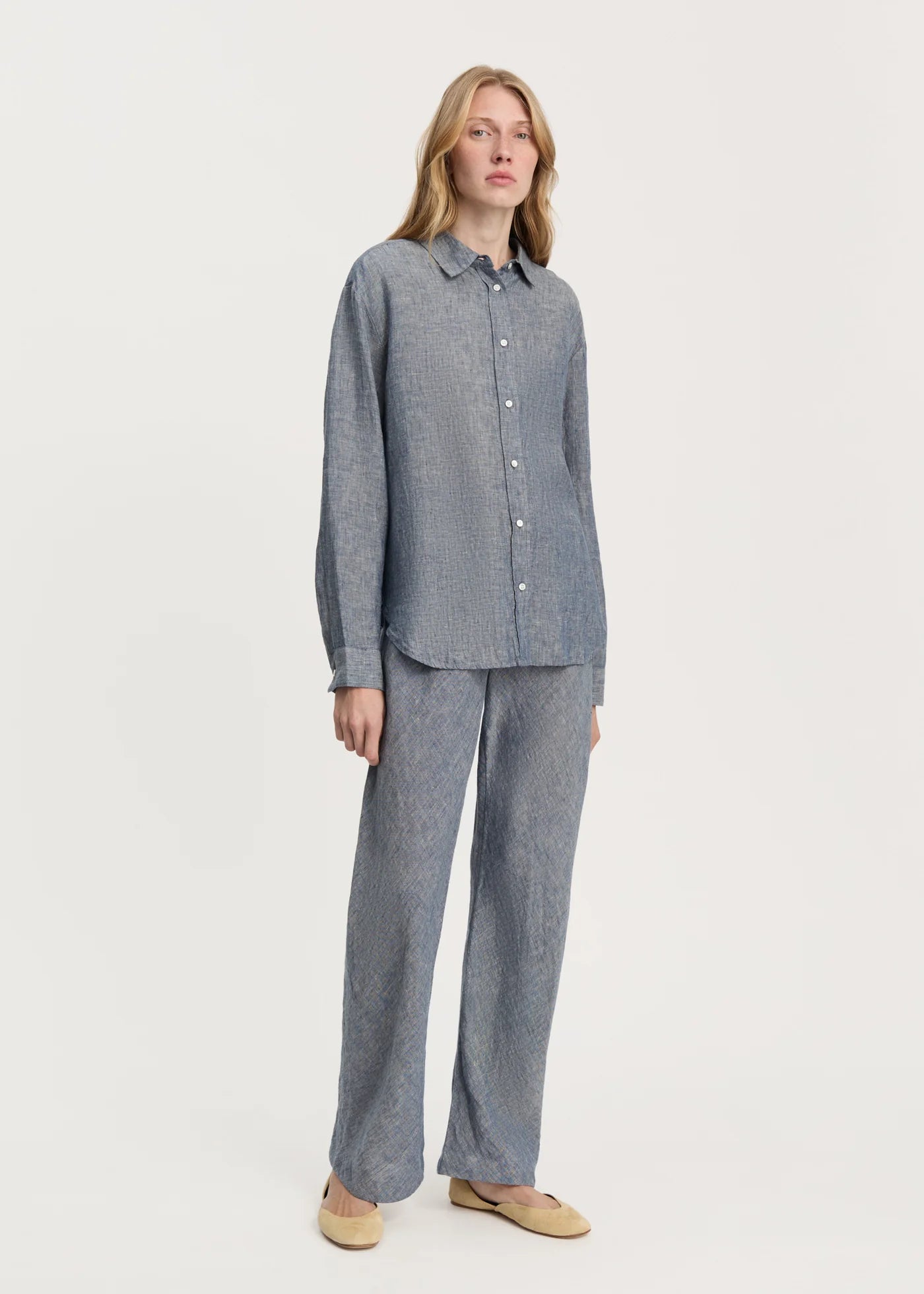 Aiayu "Paulina shirt linen" Night Sky