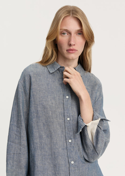 Aiayu "Paulina shirt linen" Night Sky