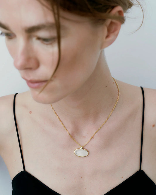 Ragbag, Datura Pendant necklace, gold plating 45cm