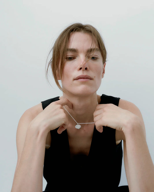 Ragbag, Datura Pendant necklace, silver 45cm