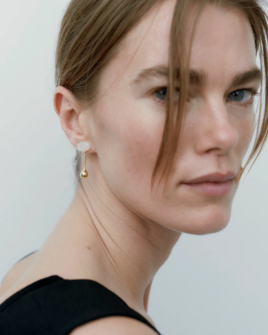 Ragbag, Datura Drop Earrings, gold plating