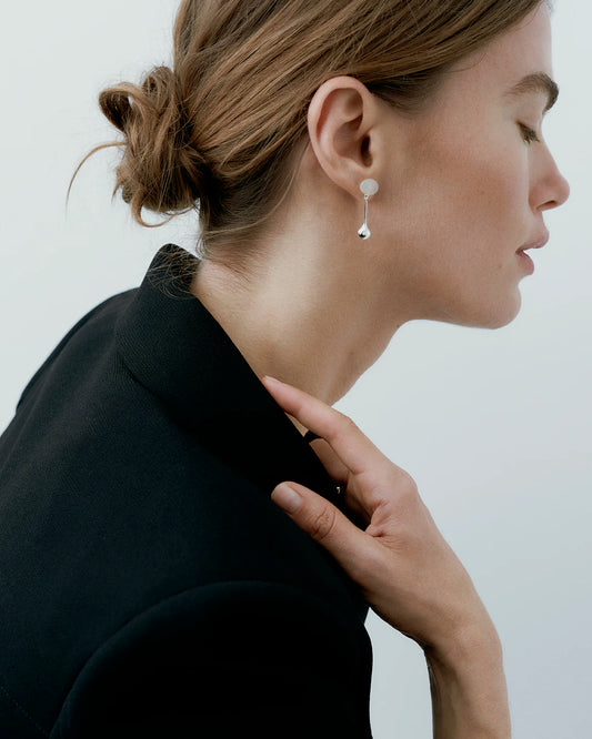 Ragbag, Datura Drop Earrings, silver