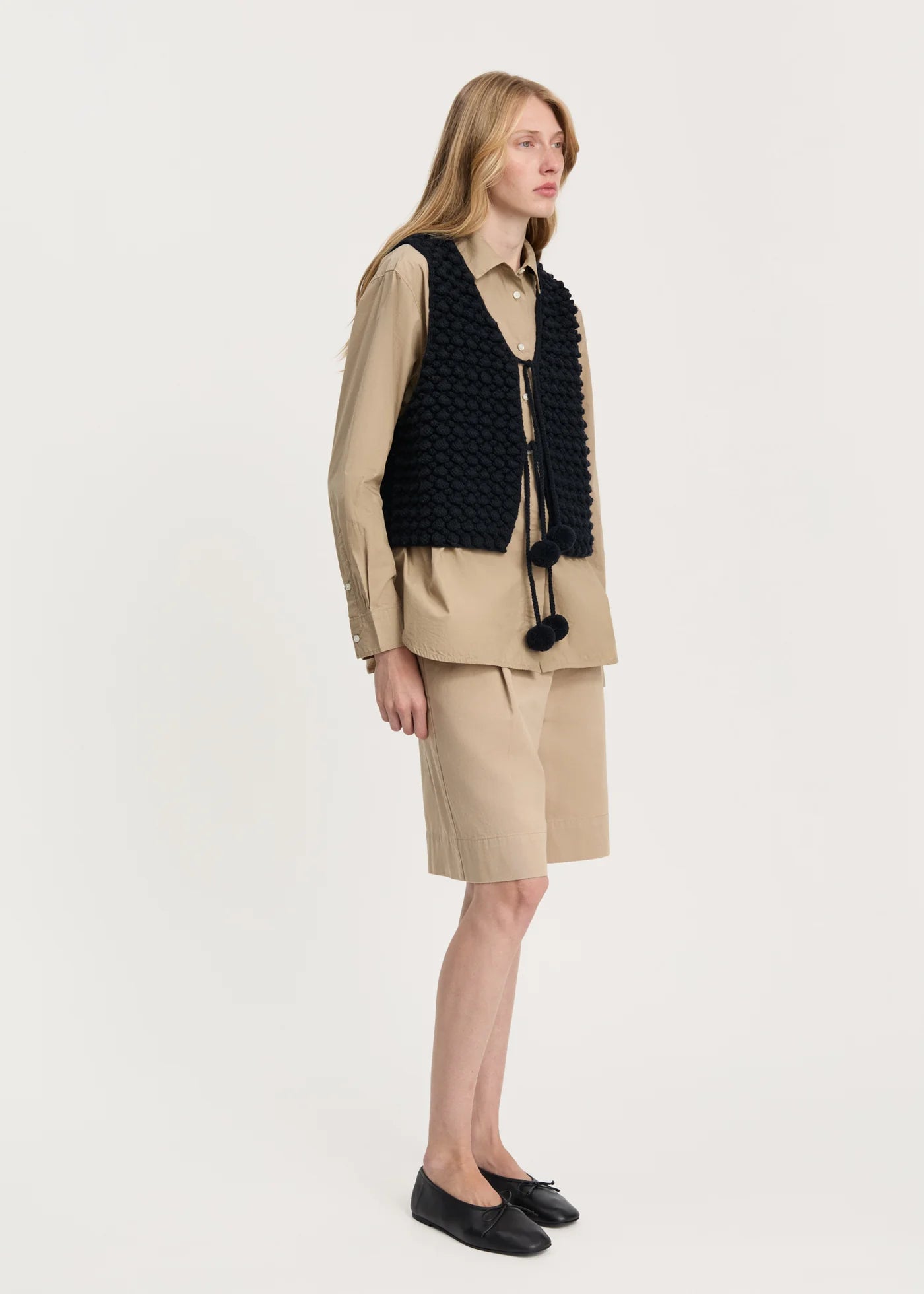 Aiayu "Ravi vest – highland wool" Black Navy OS