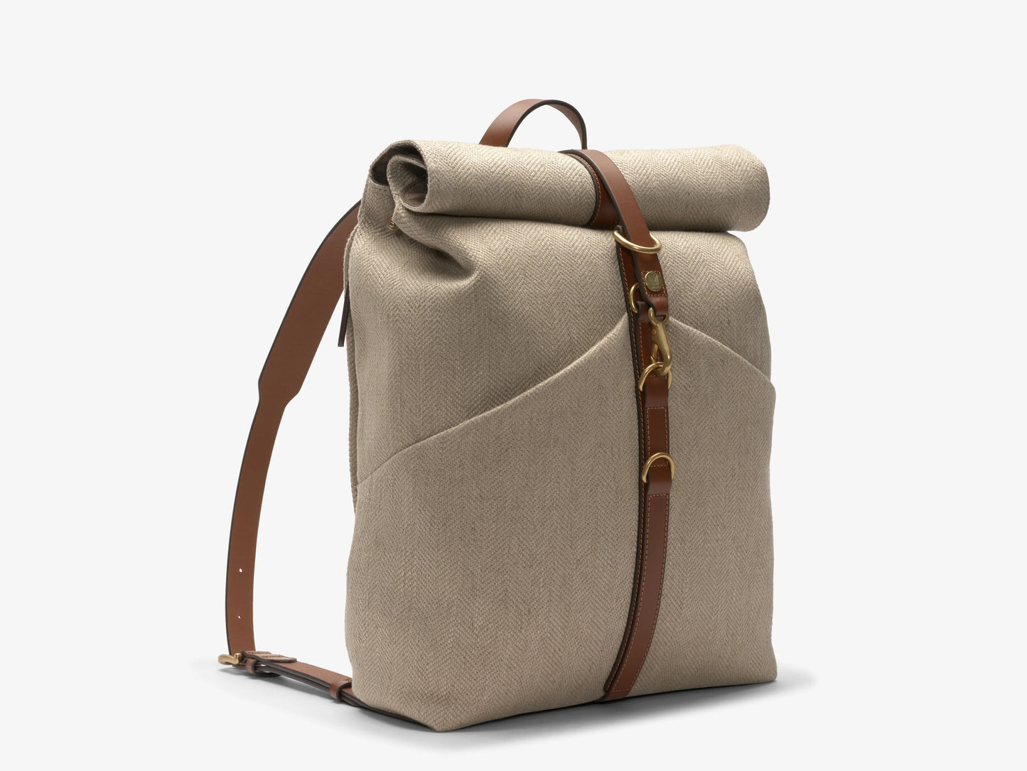 M/S Rucksack, Grand Herringbone/Cuoio