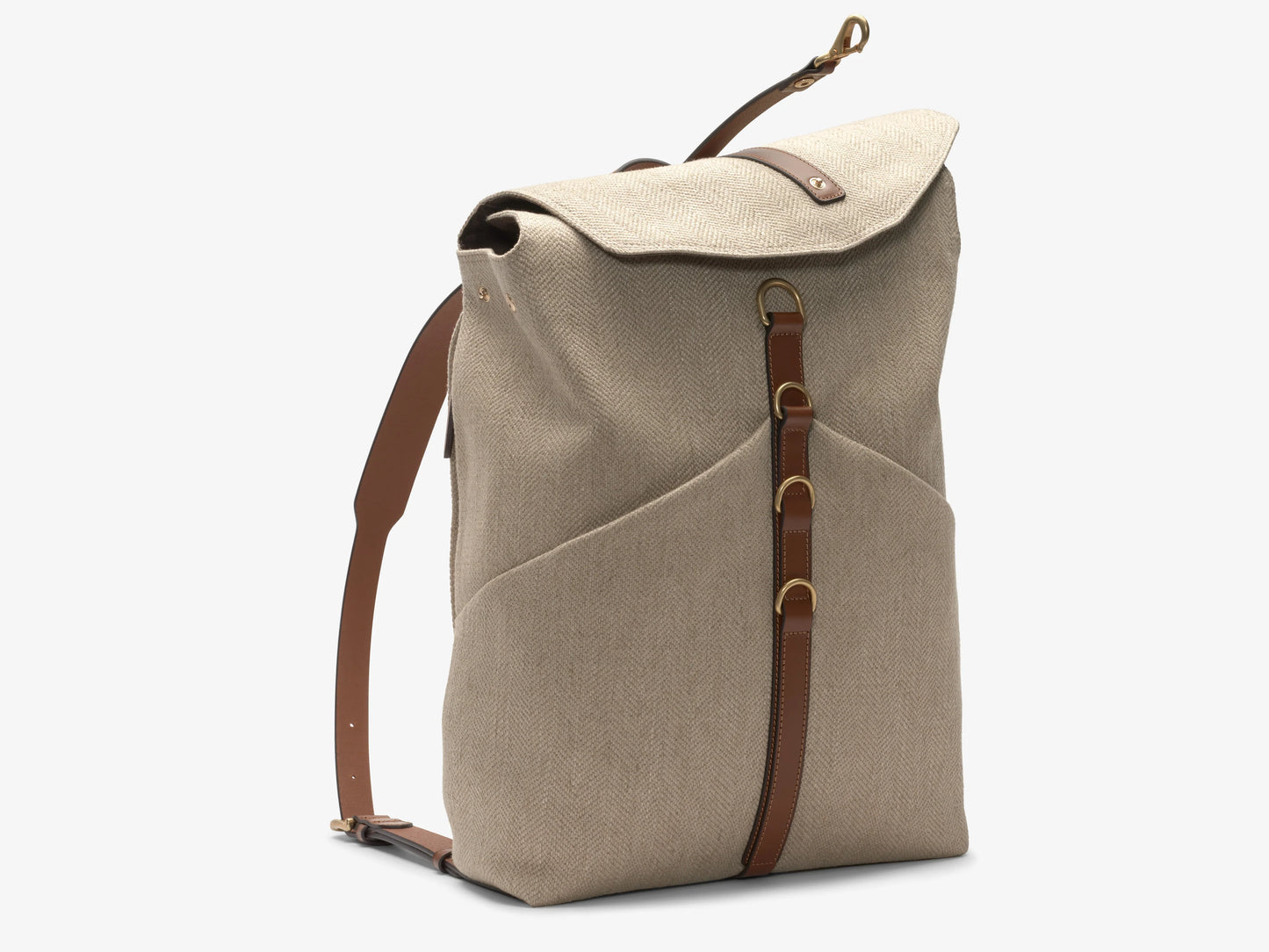 M/S Rucksack, Grand Herringbone/Cuoio