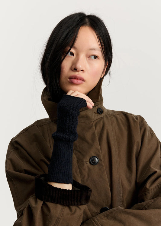 Aiayu "Sandy mittens – pure llama" Black Navy