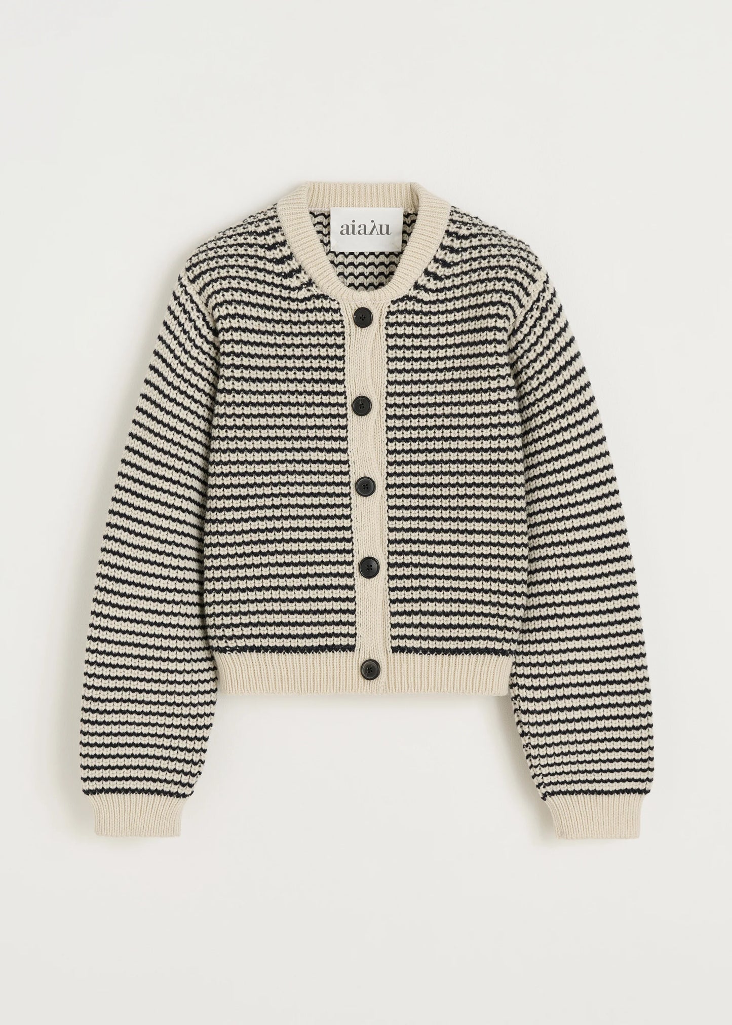 Aiayu "Shiva cardigan – highland wool" Mix Black Navy