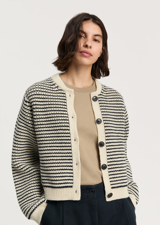 Aiayu "Shiva cardigan – highland wool" Mix Black Navy