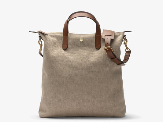 M/S Shopper, Grand Herringbone/Cuoio