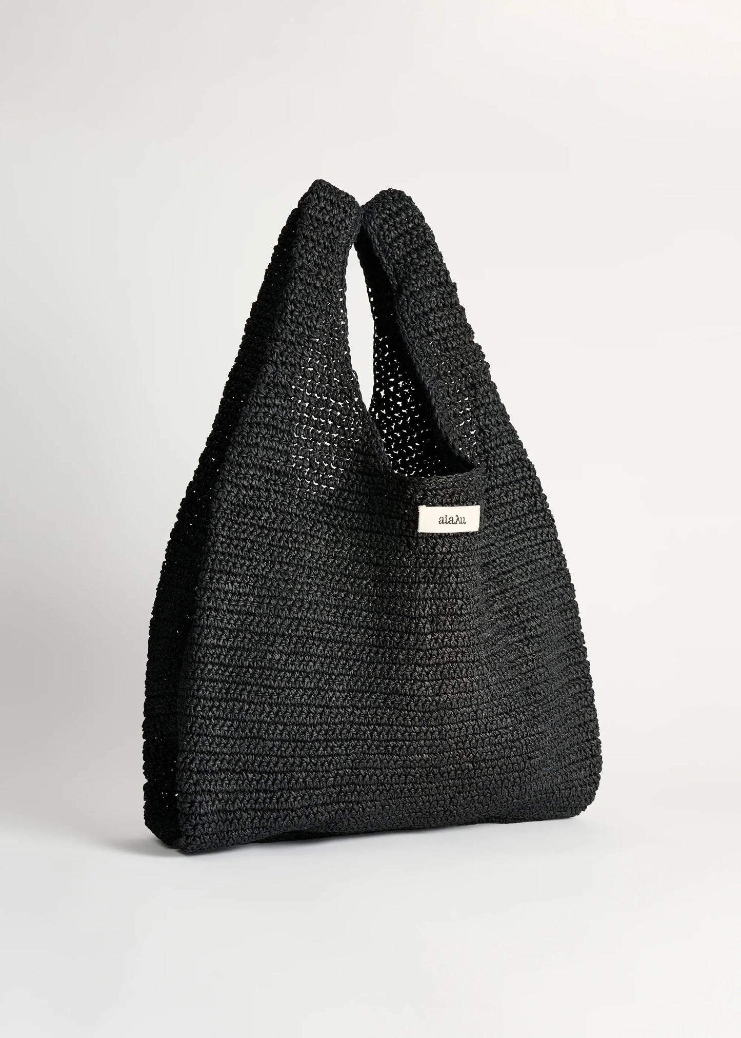 Aiayu "Sophia straw bag medium" Black