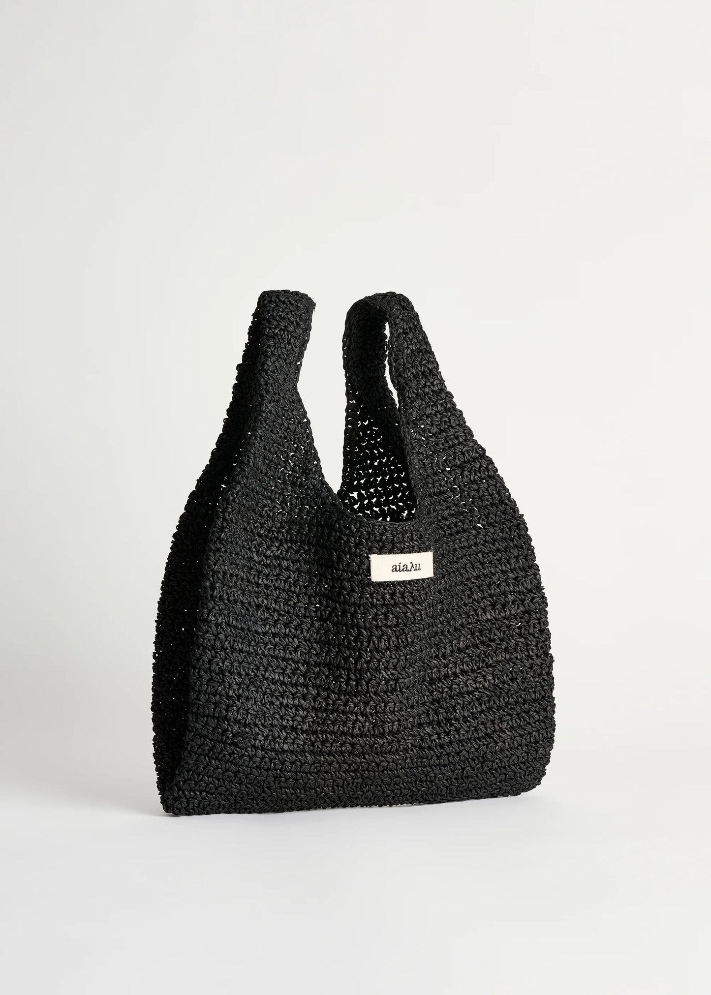 Aiayu "Sophia straw bag small" Black
