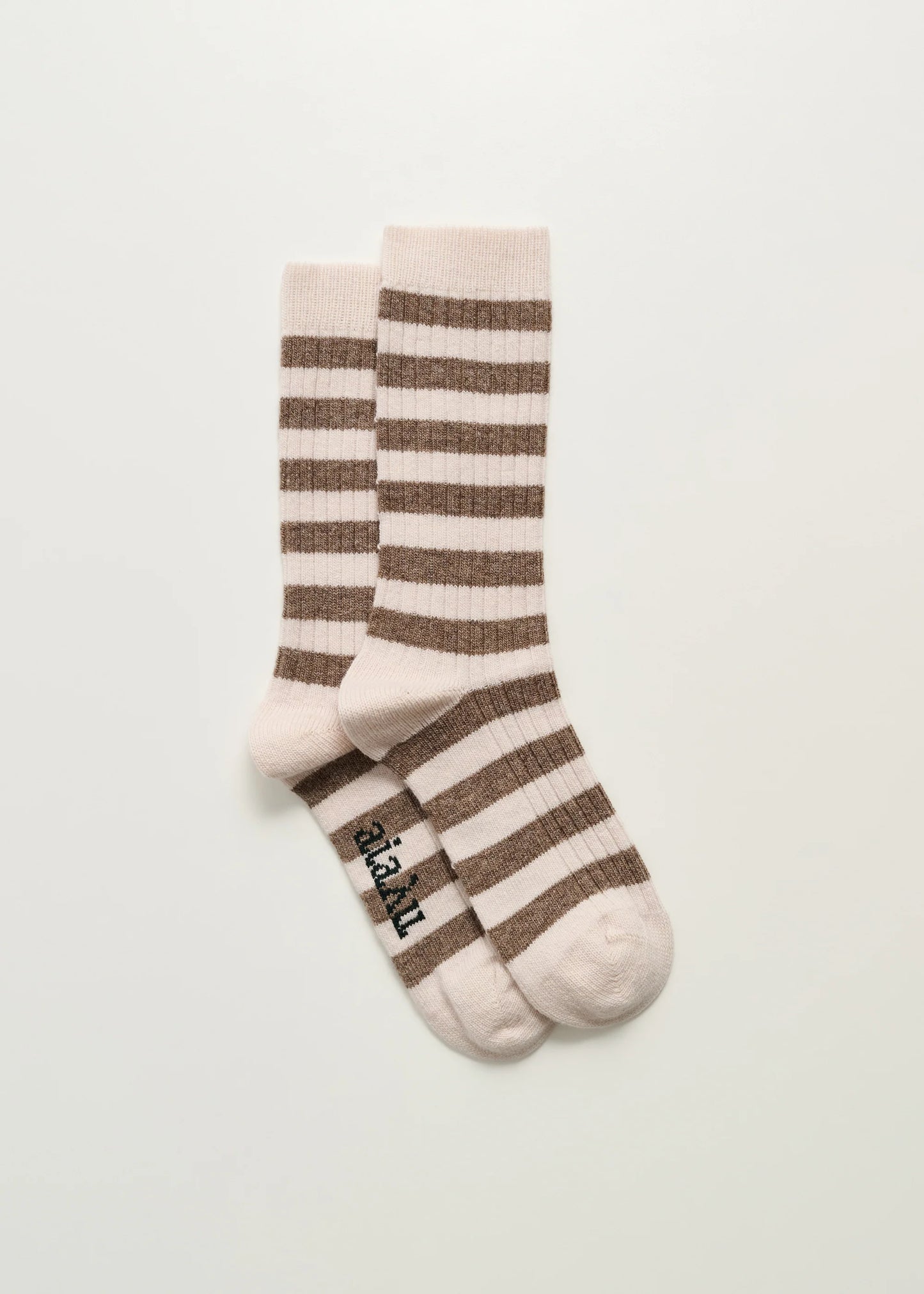 Aiayu "Striped Cashmere Sock" Mix Beige