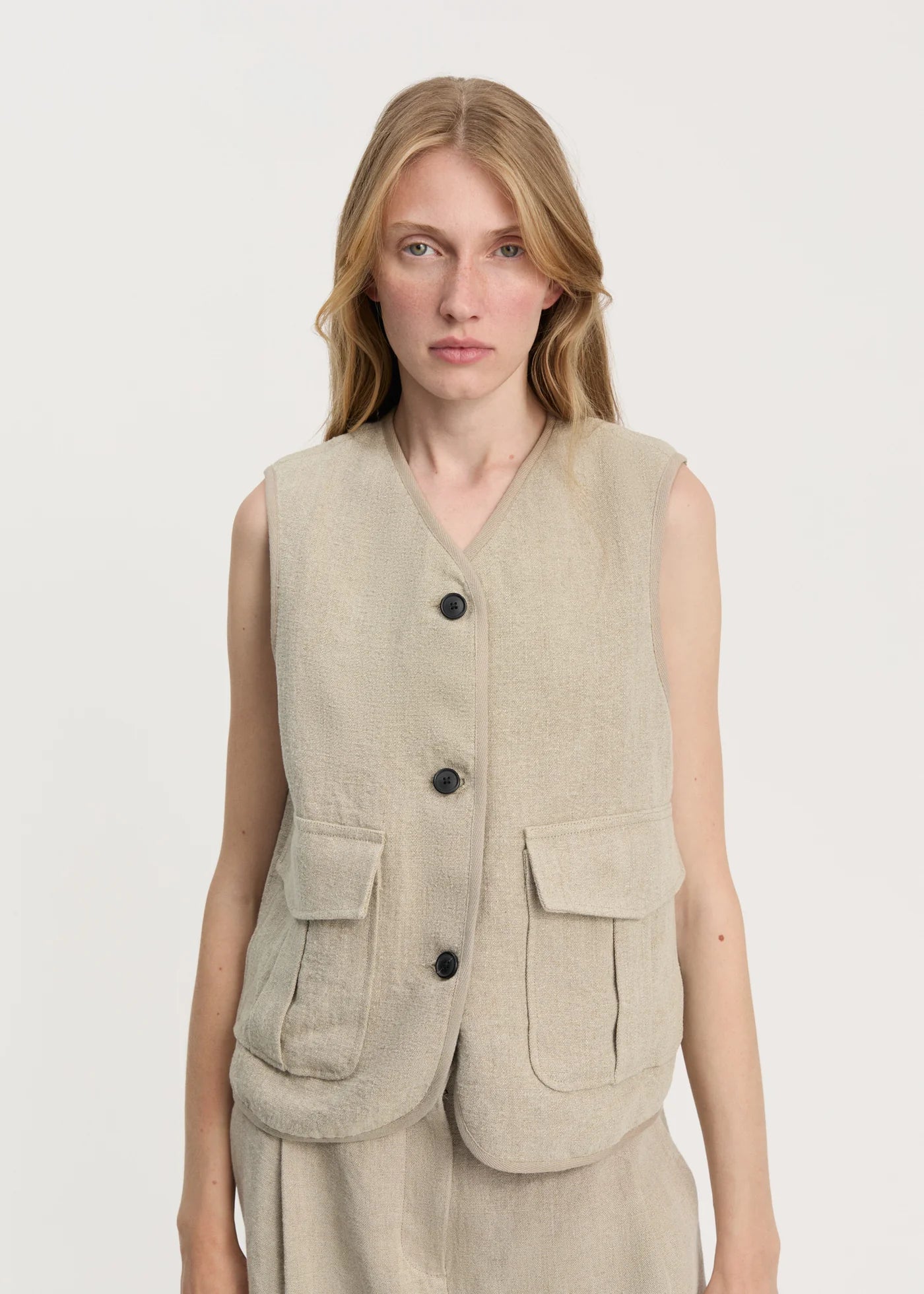 Aiayu "Vest heavy linen" Pure Natural
