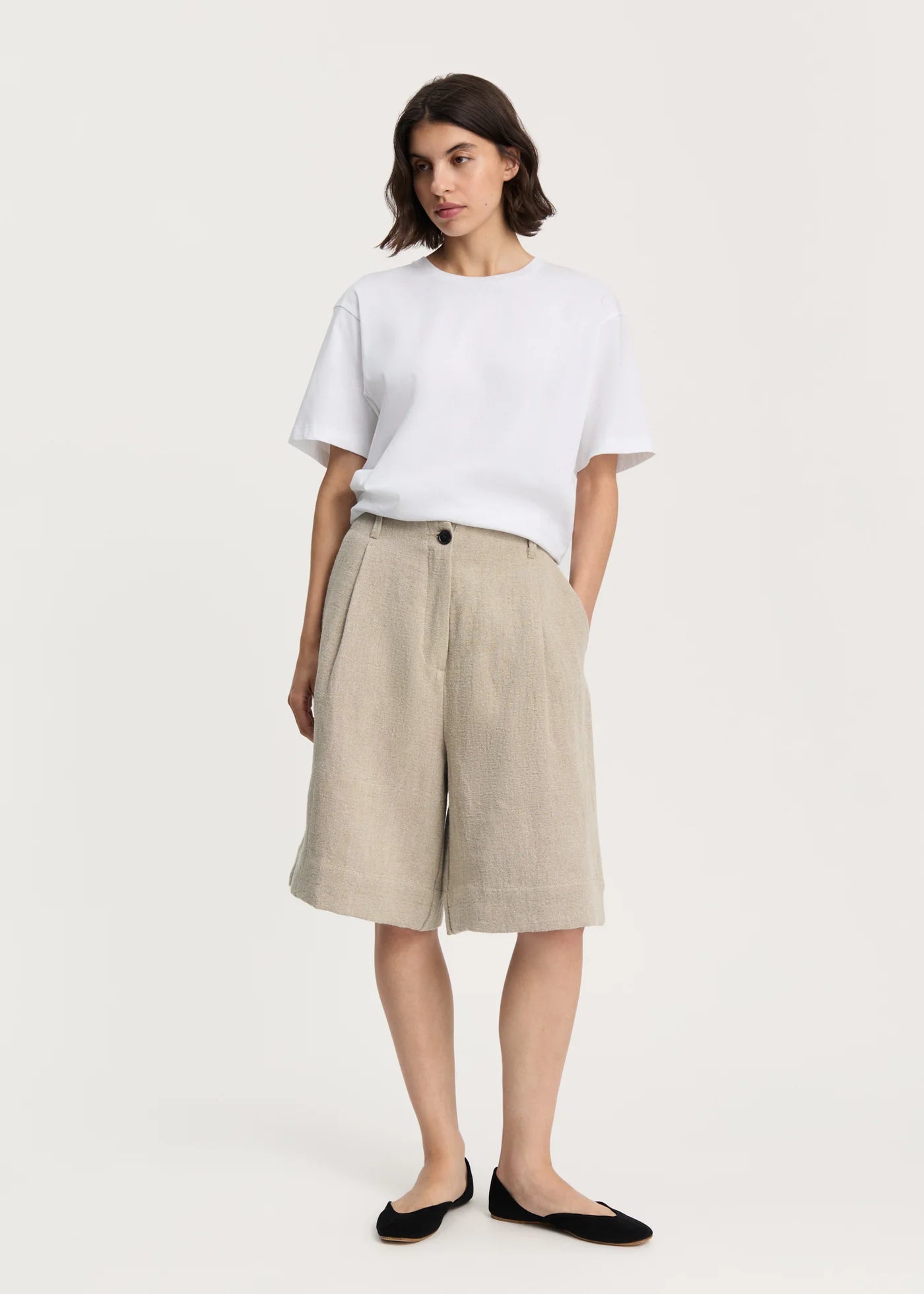 Aiayu "Willy shorts heavy linen" Pure Natural