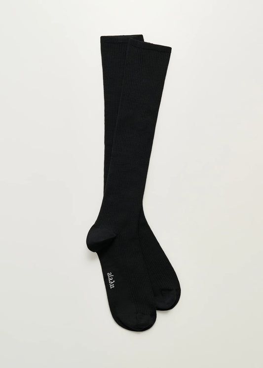 Aiayu "Wool Knee Socks II" Black