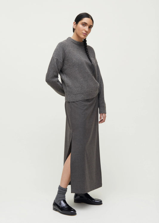 Aiayu "Wrap Skirt Fine Wool " Brownie Melange