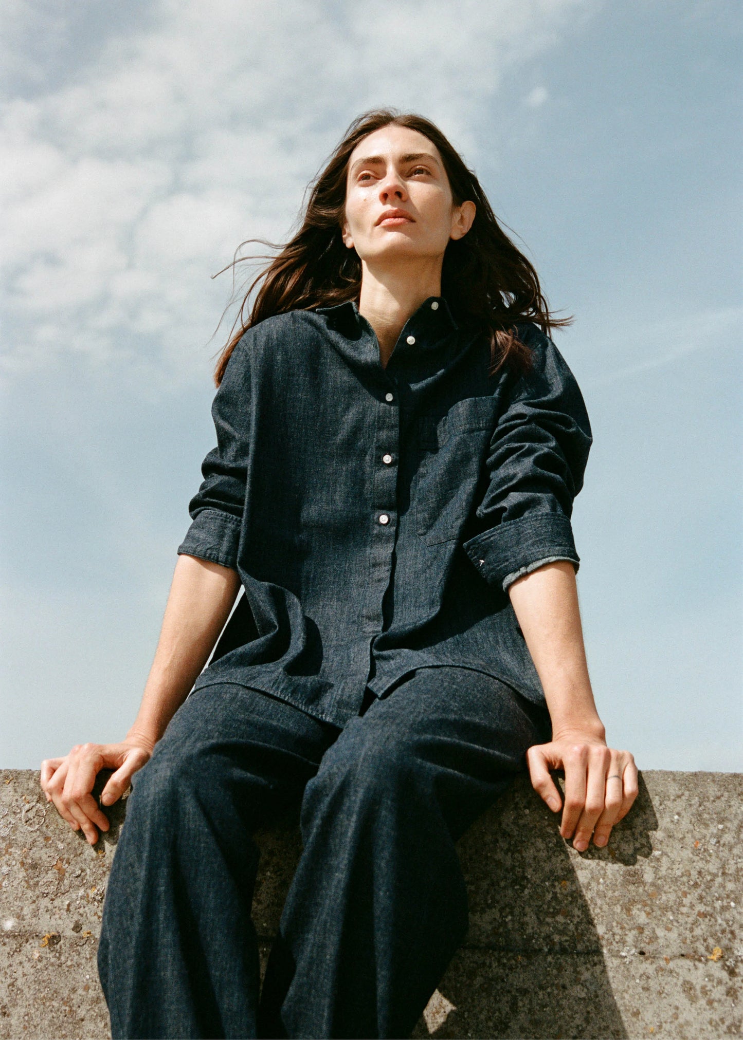 Aiayu "Lynette Shirt Denim" Dark Blue Jeans