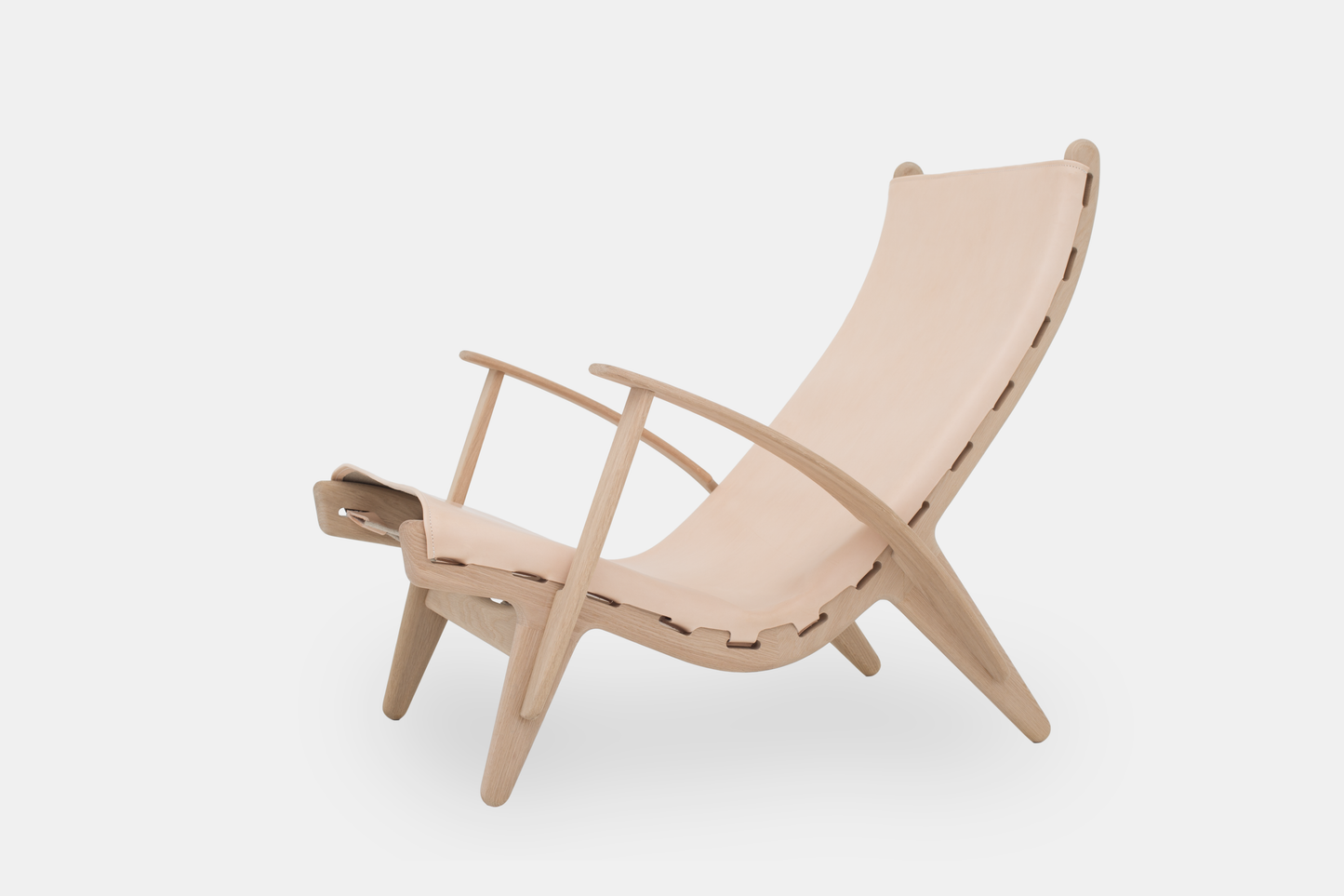 PV Lounge Chair, såpet eik/naturlær