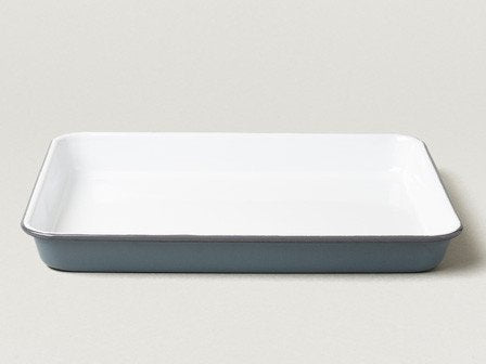 Falcon Enamelware, Bake/Serveringsfat grå eller hvit/blå
