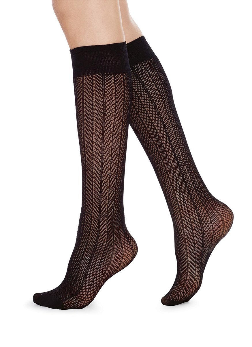 Swedish Stockings, Astrid net Knee-high Black OZ
