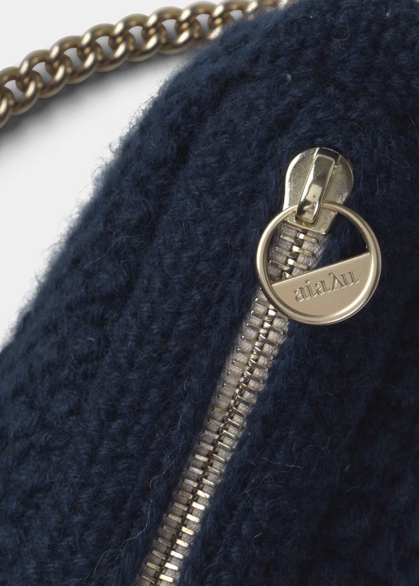 Aiayu "Helen Chain Classic Clutch" Navy/light gold