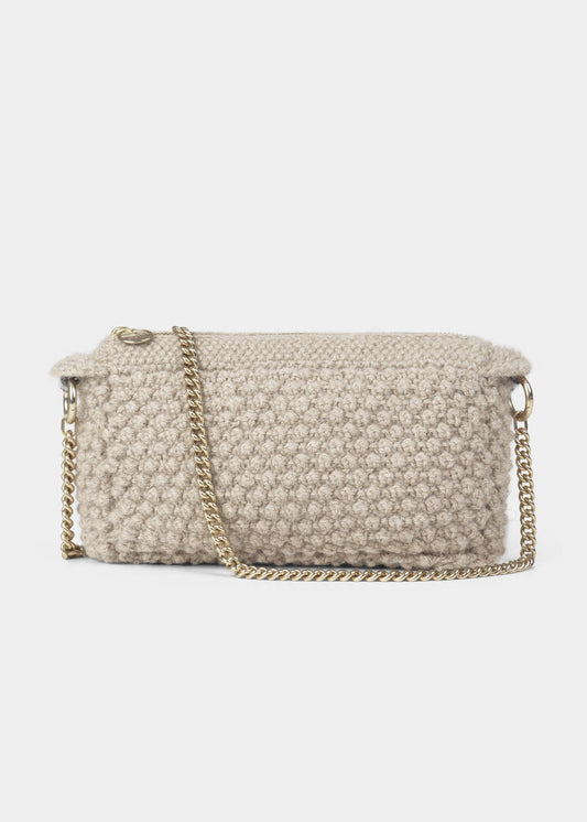 Aiayu "Helen Chain Classic Clutch" Wheat/light gold