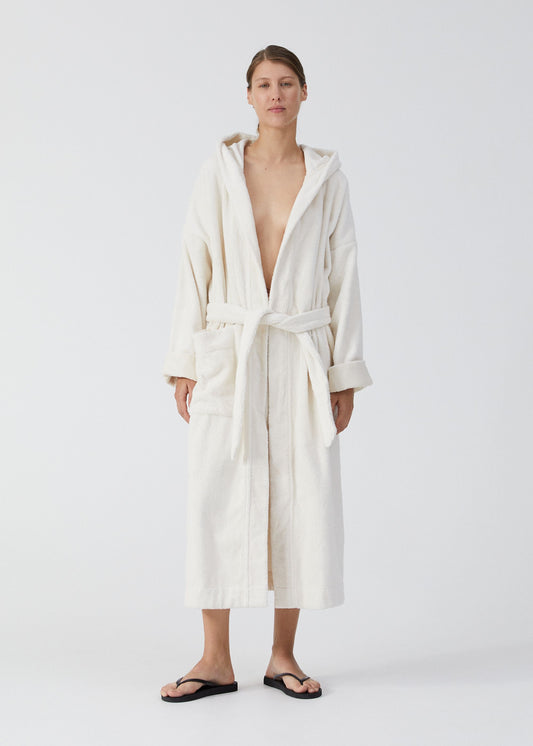 Aiayu "Hooded Bathrobe Terry" Pure Ecru