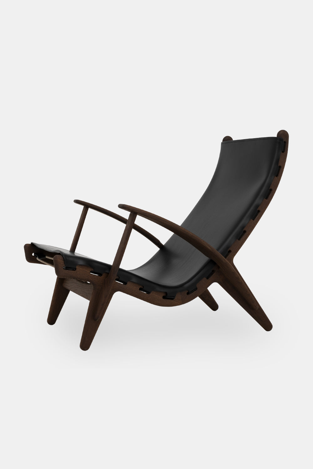 PV Lounge Chair, Røket eik/sort skinn
